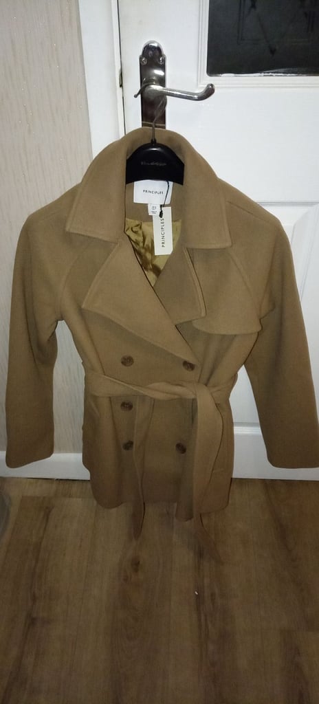 image for BNWT PRINCIPLES NEUTRAL WOOL LOOK COAT 10