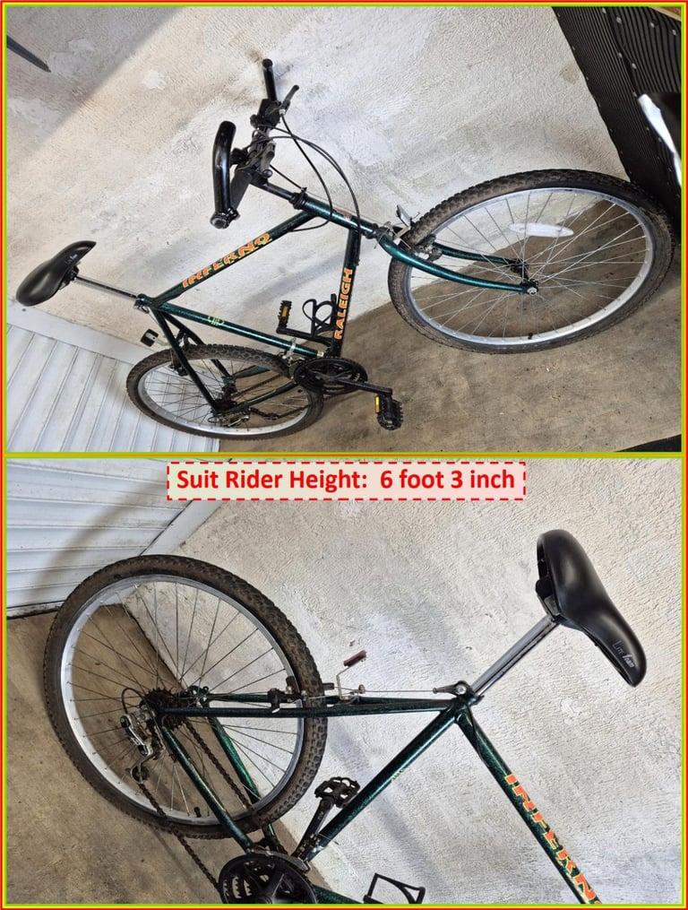 Raleigh Inferno Bike - 15 Speed – 26 inch wheels.