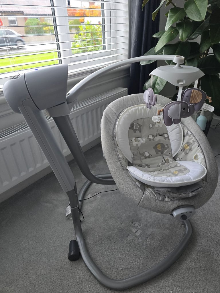 image for Joie Serina Swivel Baby Swing Elephant Duo