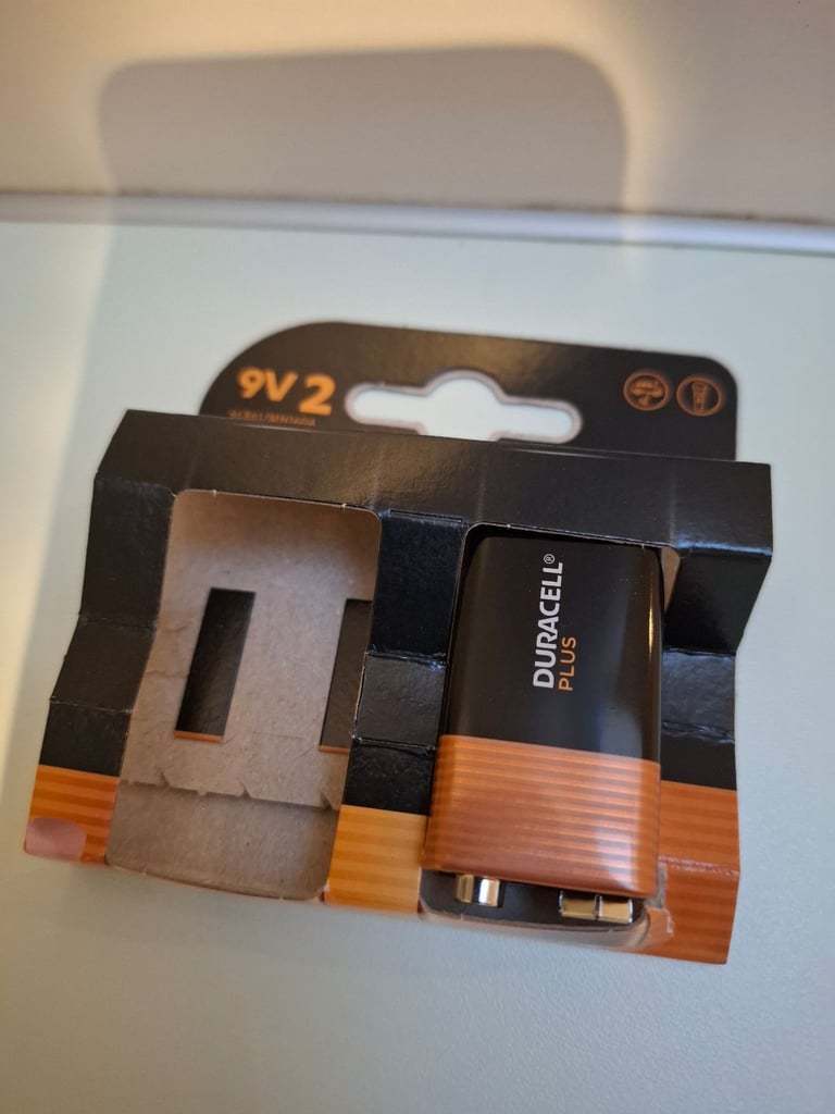 One 9V Duracell Plus battery  - new.