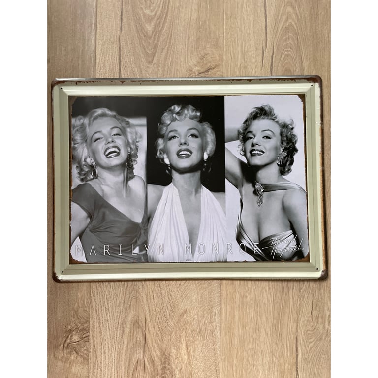Vintage Marilyn Monroe Sign Tin Metal