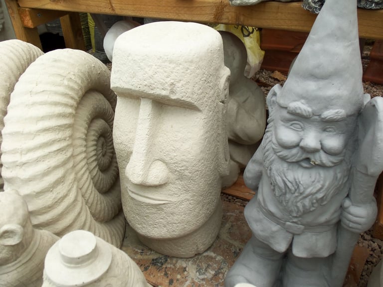 Concrete Easter Island head.