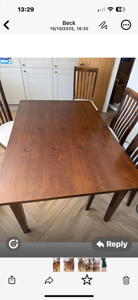 Laura Ashley dining table and 6 chairs 