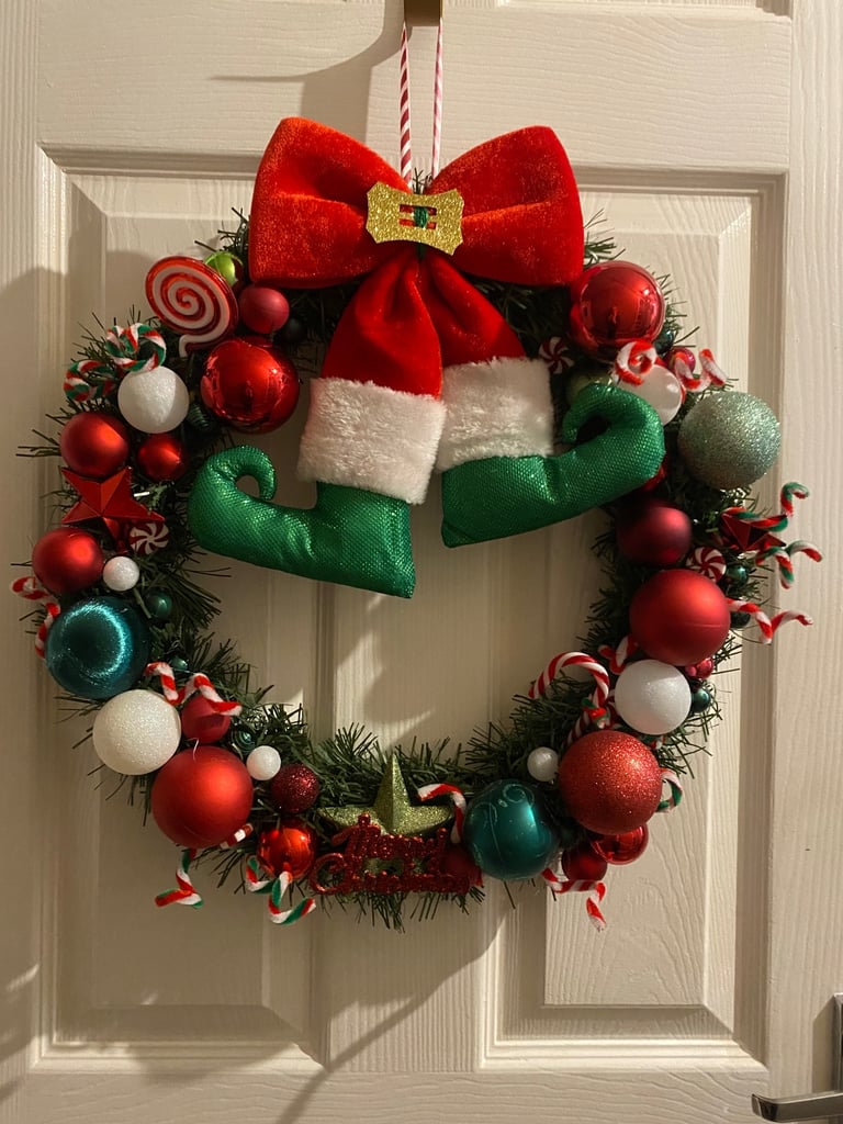 image for Elf feet Christmas wreath 