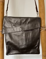 Owen Barry bronze metallic leather crossbody bag 