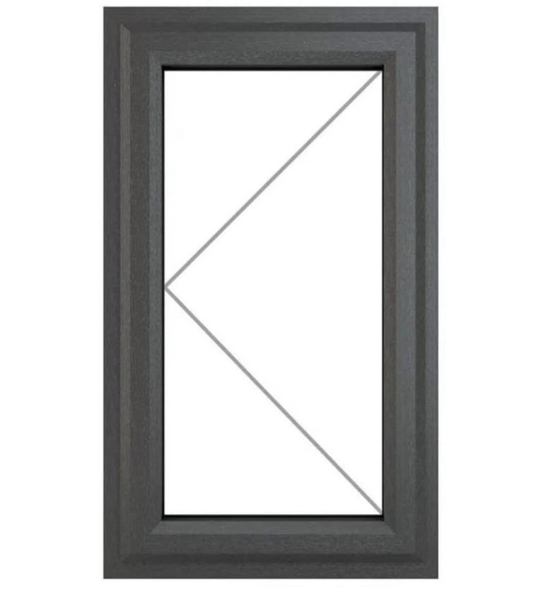 Grey uPVC Casement Clear Glazed Window - 610mm x 1190mm