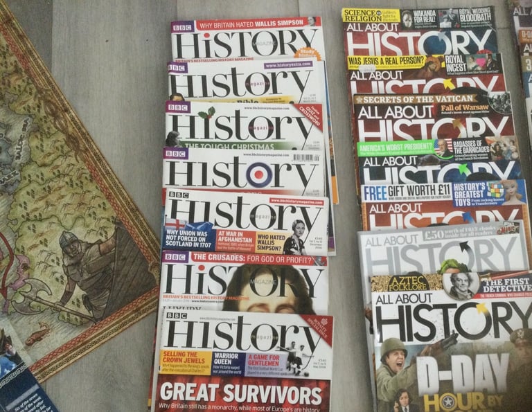 Large bundle of History Magazines with Viking Poster excellent condition various years