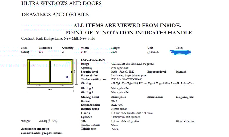 Passivhaus Green Building Store Triple-Glazed Sliding Door (£2,500, RRP £6,000+)