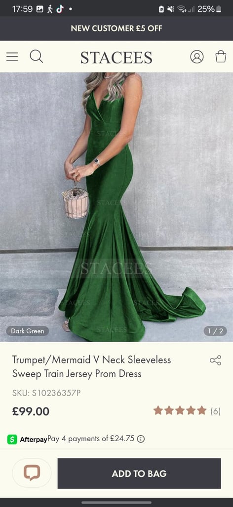 image for Green prom dress stacees