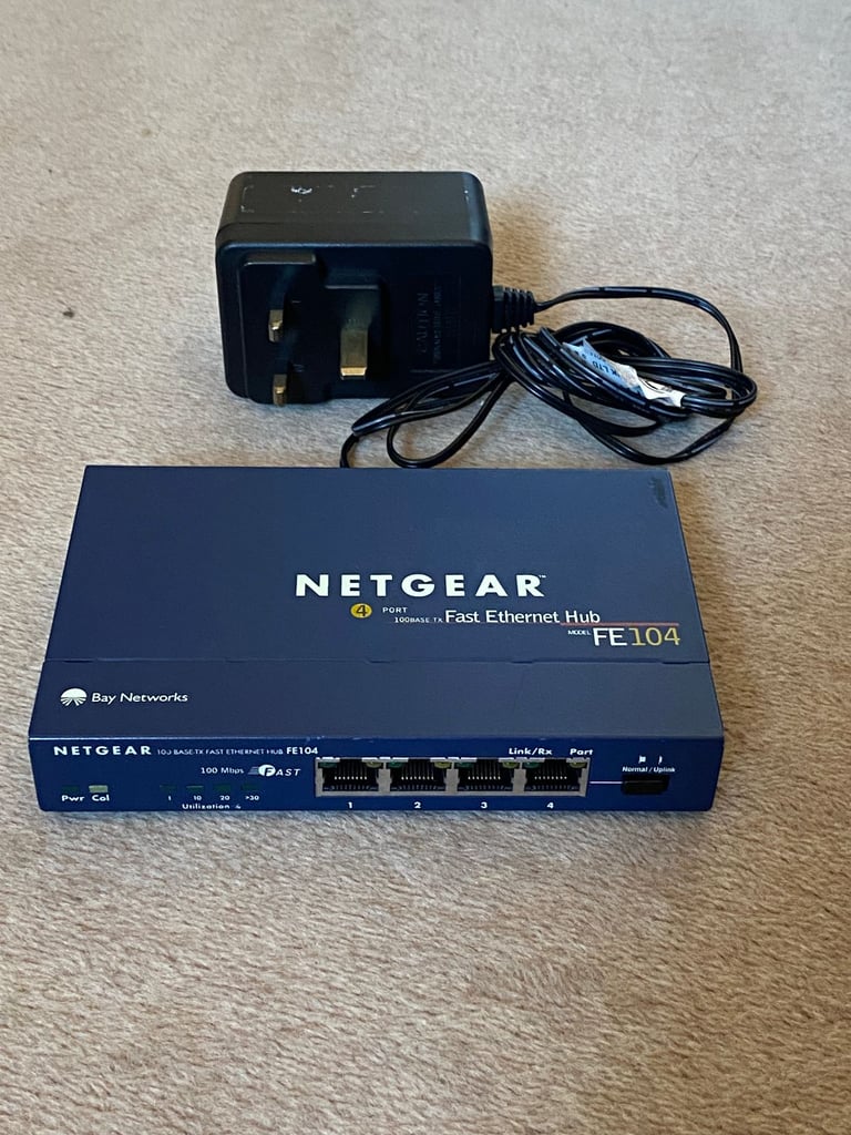 image for Netgear FE104 100Mbps Networks 4 Port Fast Ethernet Hub