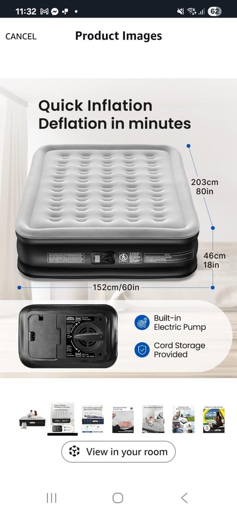 Airefina King Inflatable Air Mattress