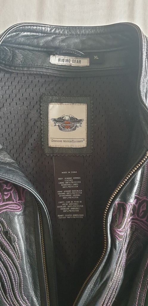 HARLEY DAVIDSON WOMENS LEATHER RIDING JACKET. SIZE XL