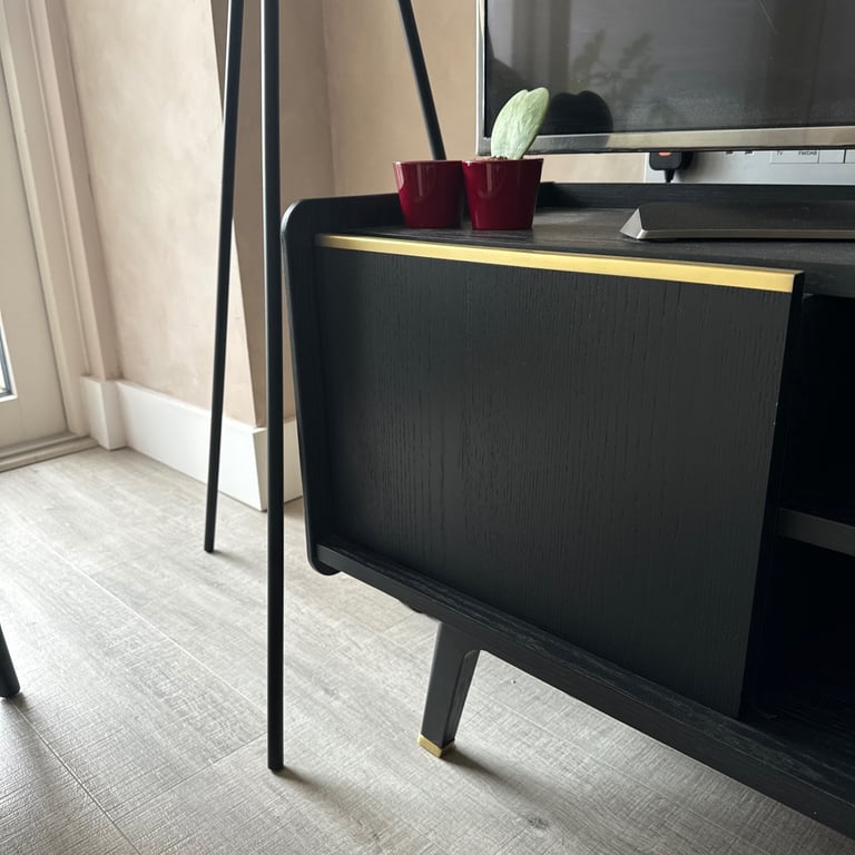 Black Wood Modern TV Unit QUICK SELL