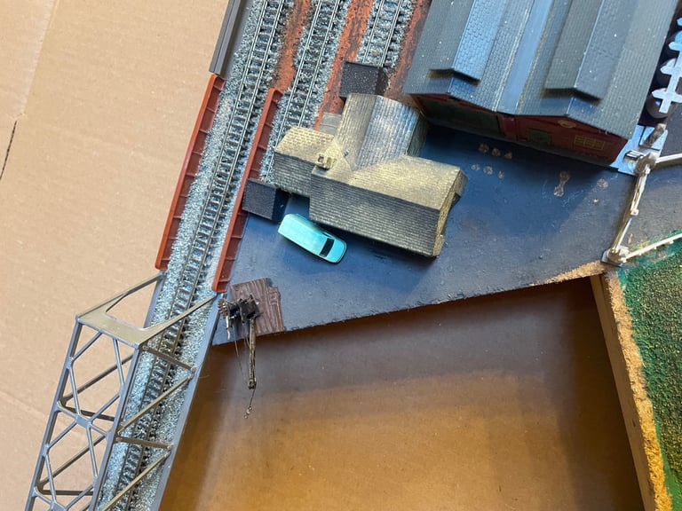 N Gauge model railway baseboard and scenery