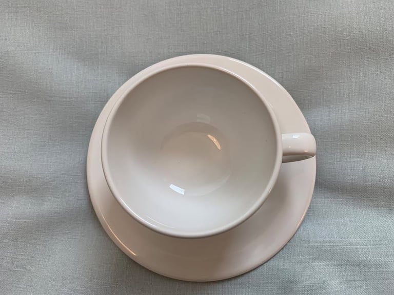 Used once - Six White Cups and Saucers
