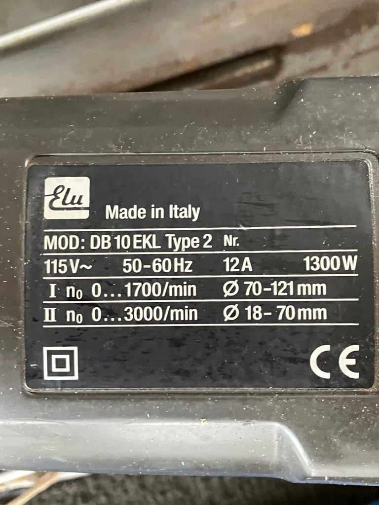 Elu DB10 EKL Type 2 Core Drill 110 Volts