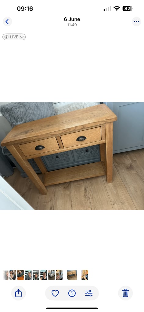 Oak console table 