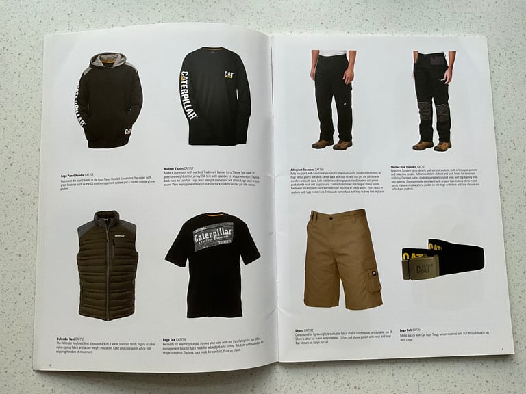CAT Caterpillar Finning Brand Addition Merchandise Catalogue 2017, Clothes, Watches, Bags, Footwear