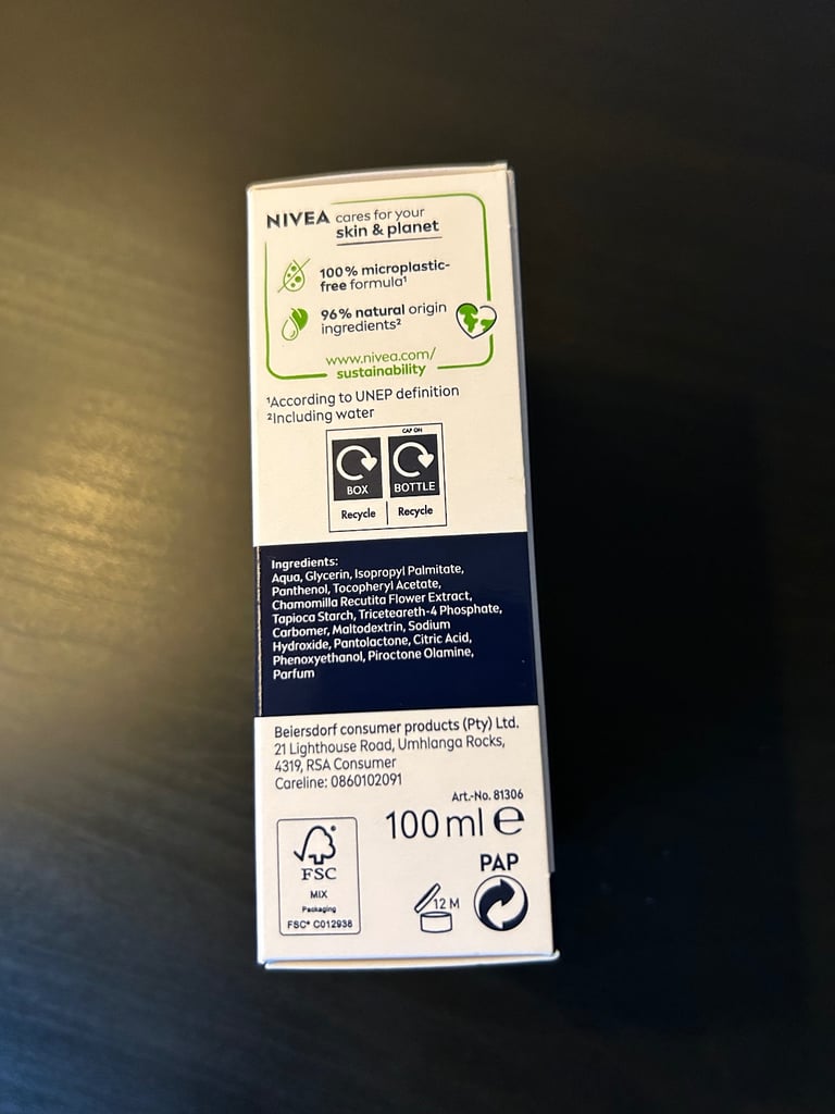 Nivea sensitive aftershave balm