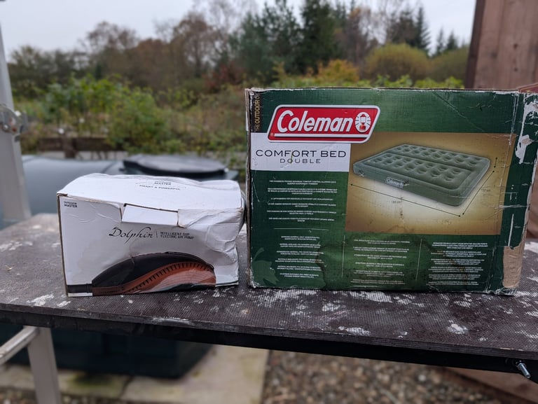 image for Coleman comfort double bed & electric pump