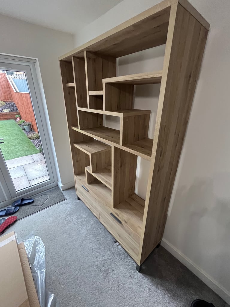 Next Bronx Large Shelving Unit Light Oak