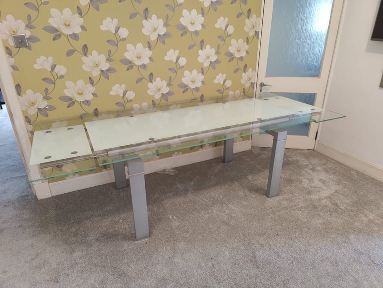 Glass and metal desk 