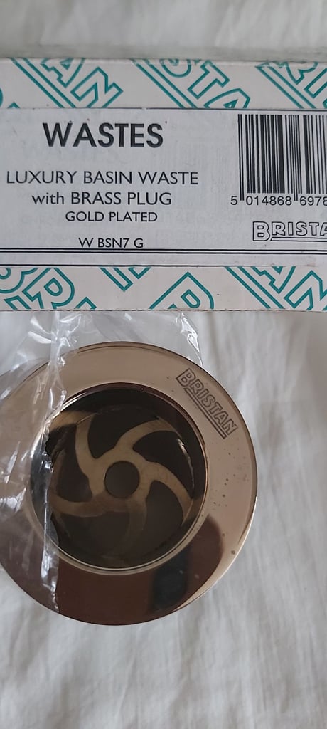 Gold /effect basin waste and shower hose 
