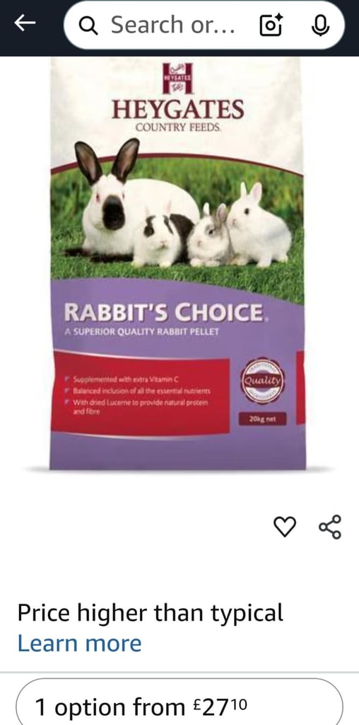 image for 20 kg Heygates Rabbit's Choice pellets