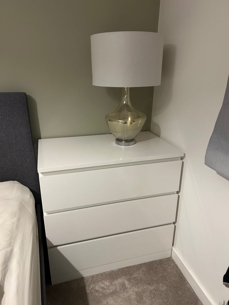 White chest of drawers bedroom office 