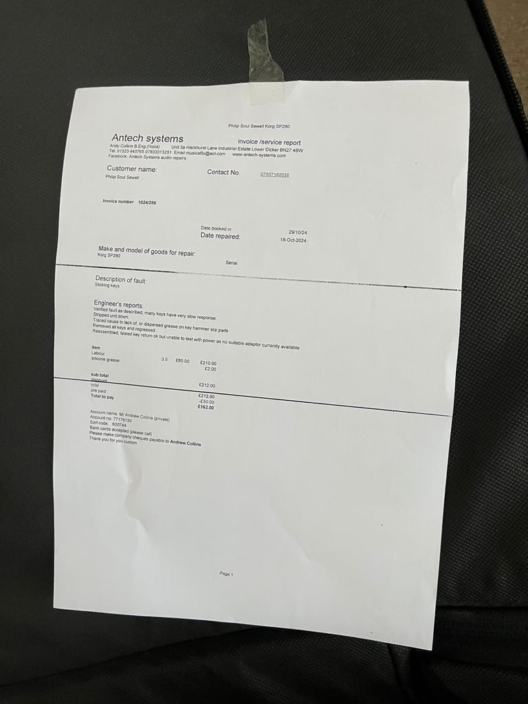 KORG SP 280 Electric Piano 