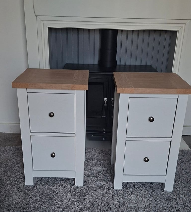 Brand New £250 Next Set Of 2x White Drawers / Bedside Cabinets 