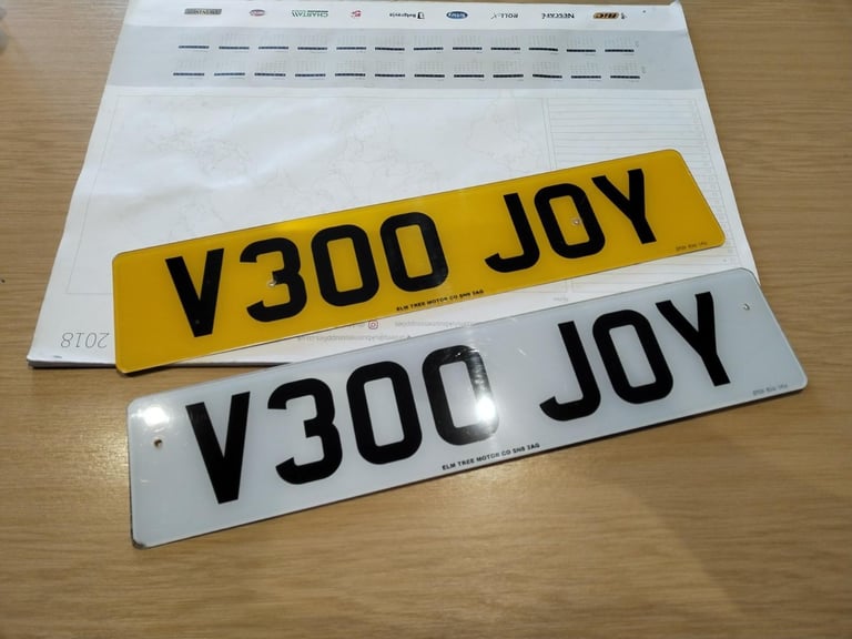 image for V300 JOY PRIVATE PERSONALISED CHERISHED REGISTRATION NUMBER PLATE