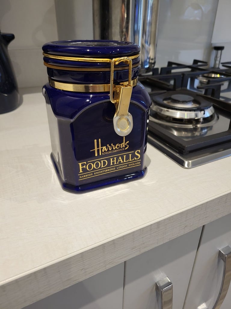 Harrods Knightsbridge Food Halls  Storage Jars Coffee/ Tea Canister Vintage