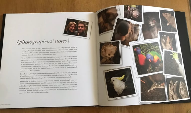 Tasmania Bonorong SancturyBook.Stunning Photos of indigenous Critters 