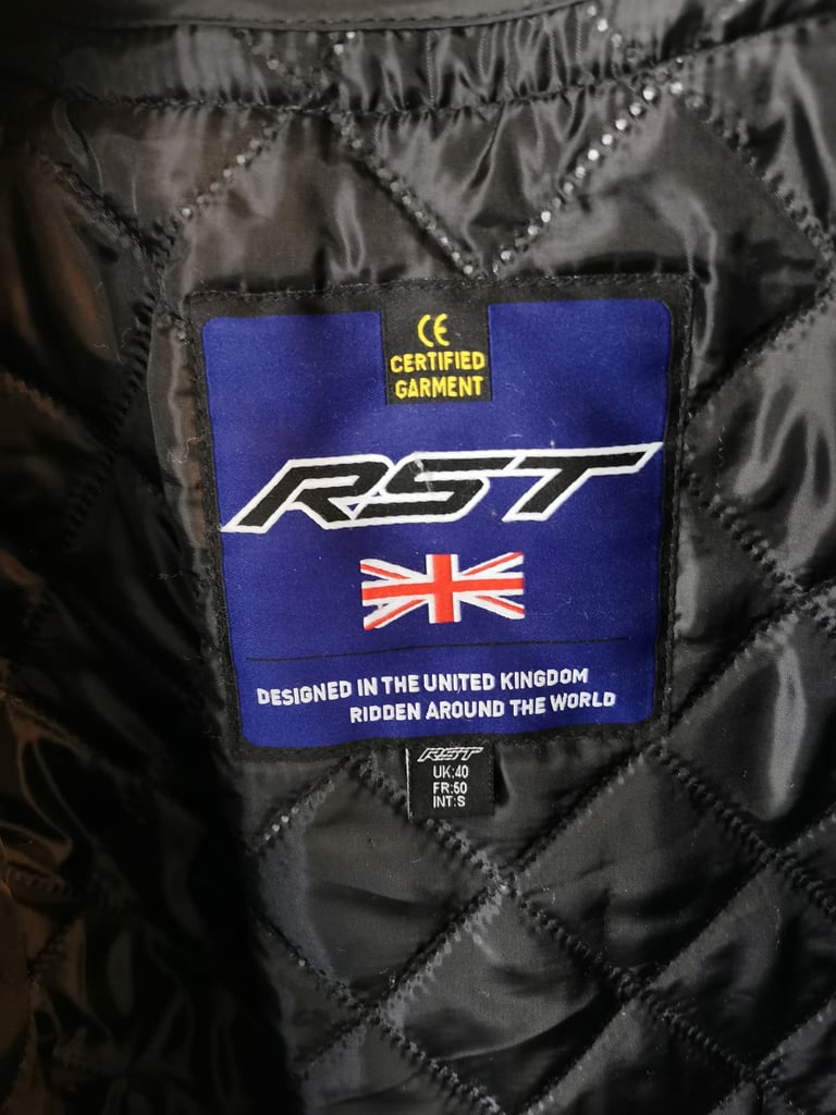 Men's Small Motorbike Jacket RST S-1 CE Textile Jacket - Black