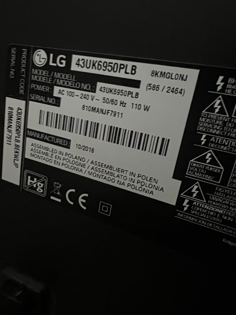 Lg 43 inch 4k uhd smart led tv with  base stand can deliver and set up 