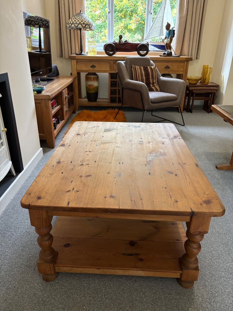image for Two Tier Vintage Pine Coffee Table