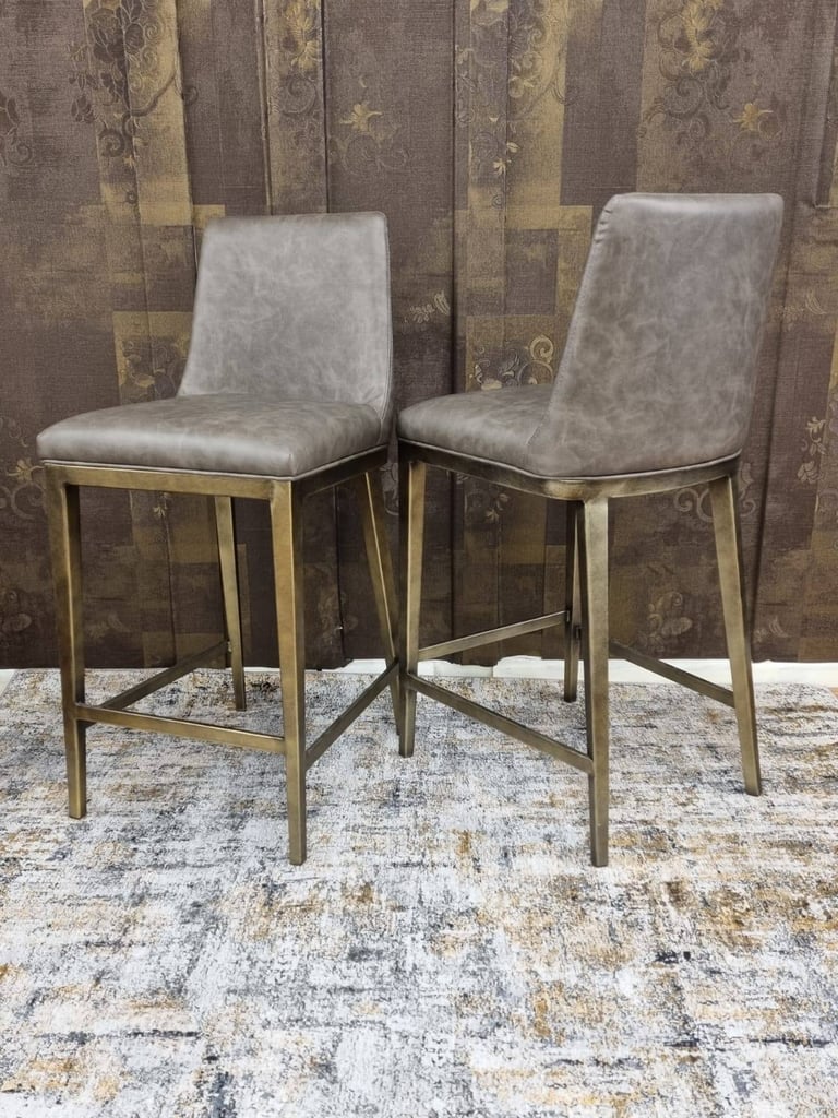 Ex-Display Leather And Metal Bar Stools @£170 Each