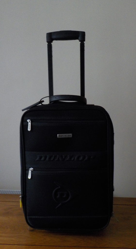 Dunlop Small Cabin Size Black Suitcase Trolley Expander Suitcase 