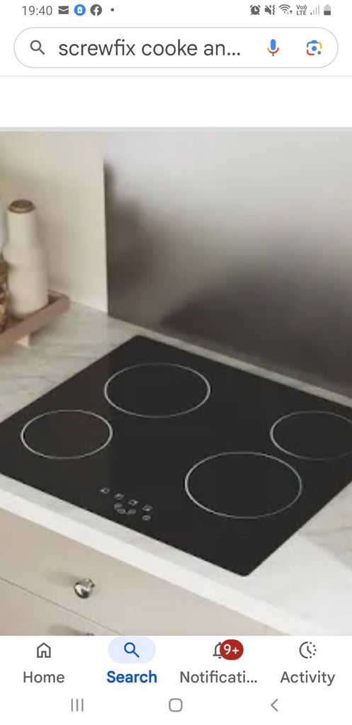 image for Cooke lewis ceramic hob