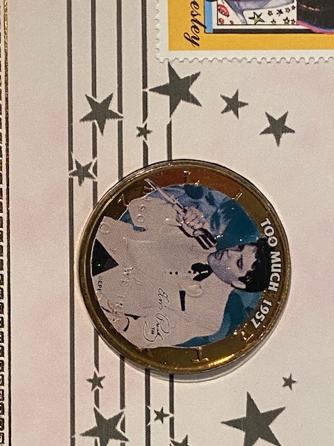 V.RARE: Elvis FDC Stamp & Coin 40th Anniversary Ghana ONLY 150 MADE NR MINT