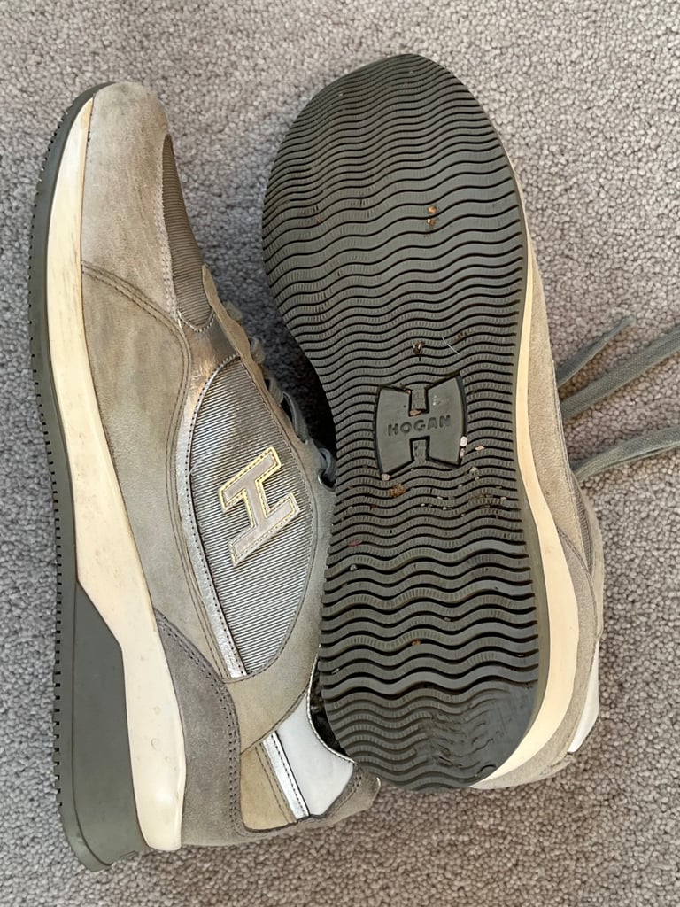 Italian Hogan Grey Light fabric/suede Casual trainers size 39 1/2
