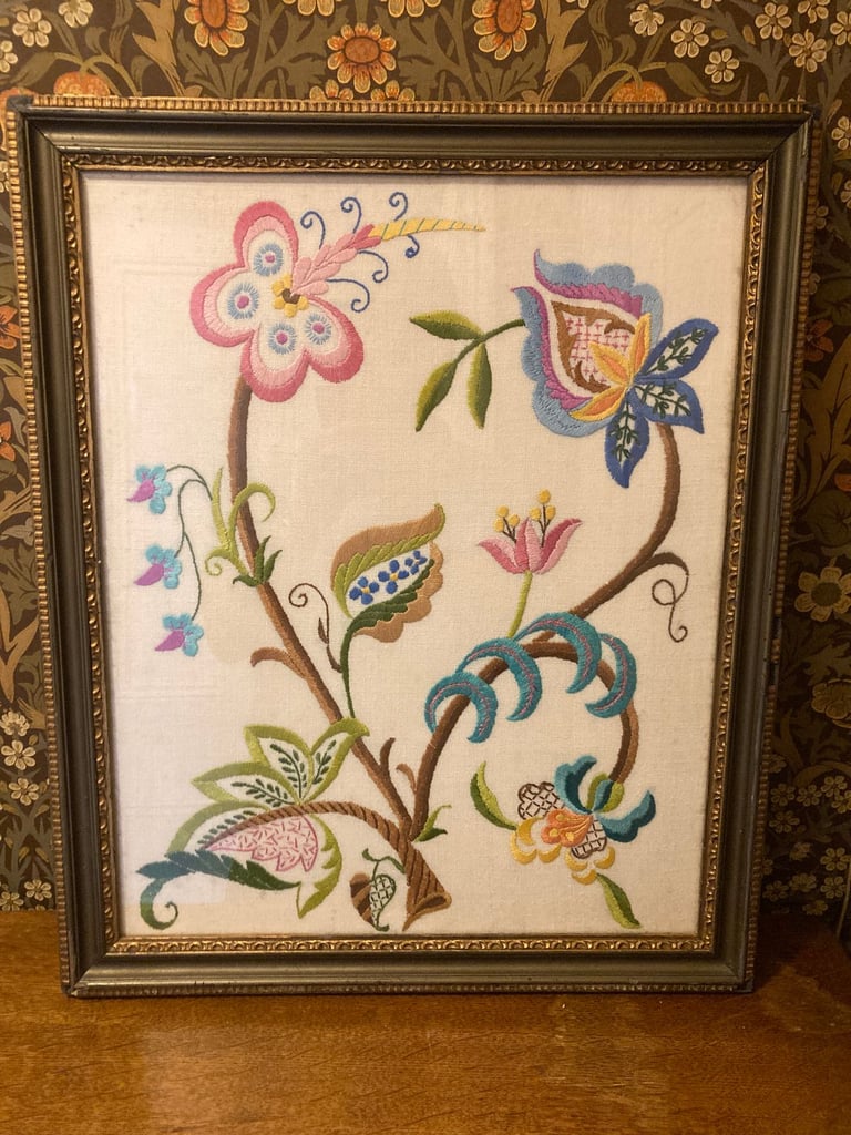 image for Vintage (antique?) floral embroidery - Reasonable offers accepted