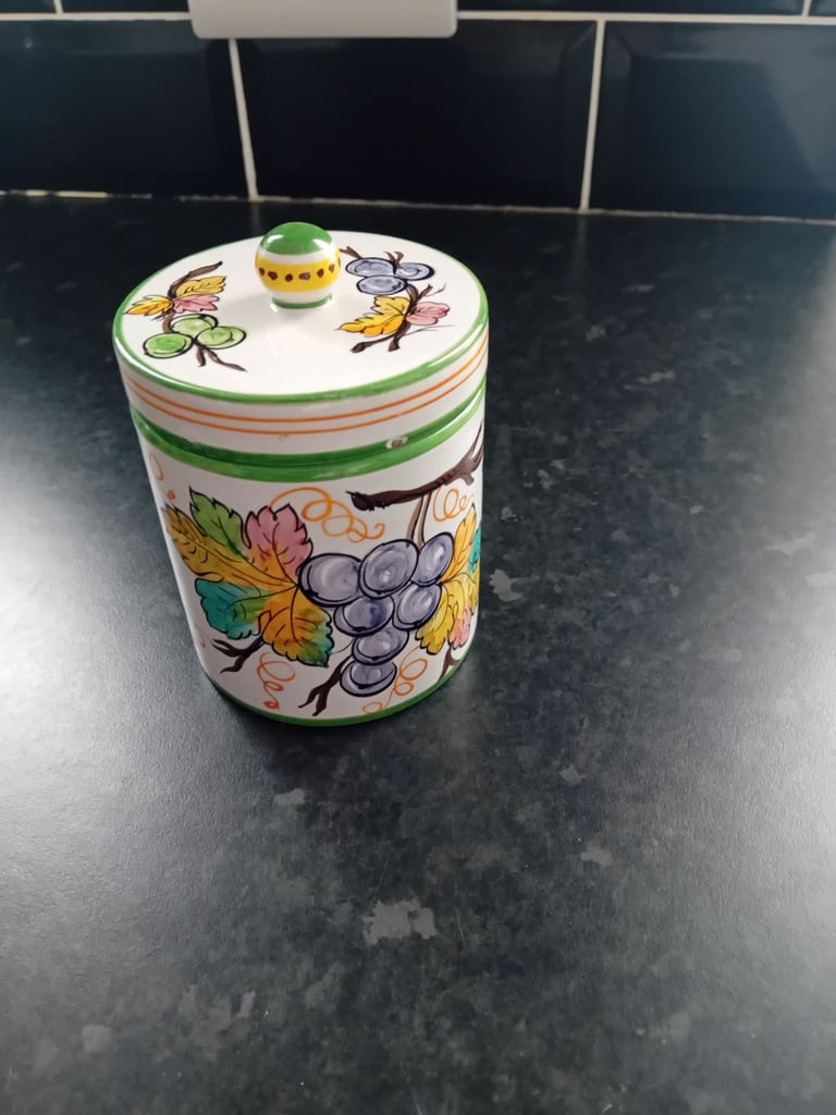 Italian lidded storage pot