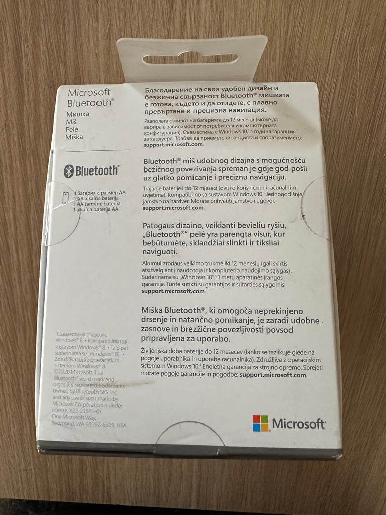 Microsoft Bluetooth Wireless Mouse Ambidextrous Optical 1000 DPI - Nightfall Camo
