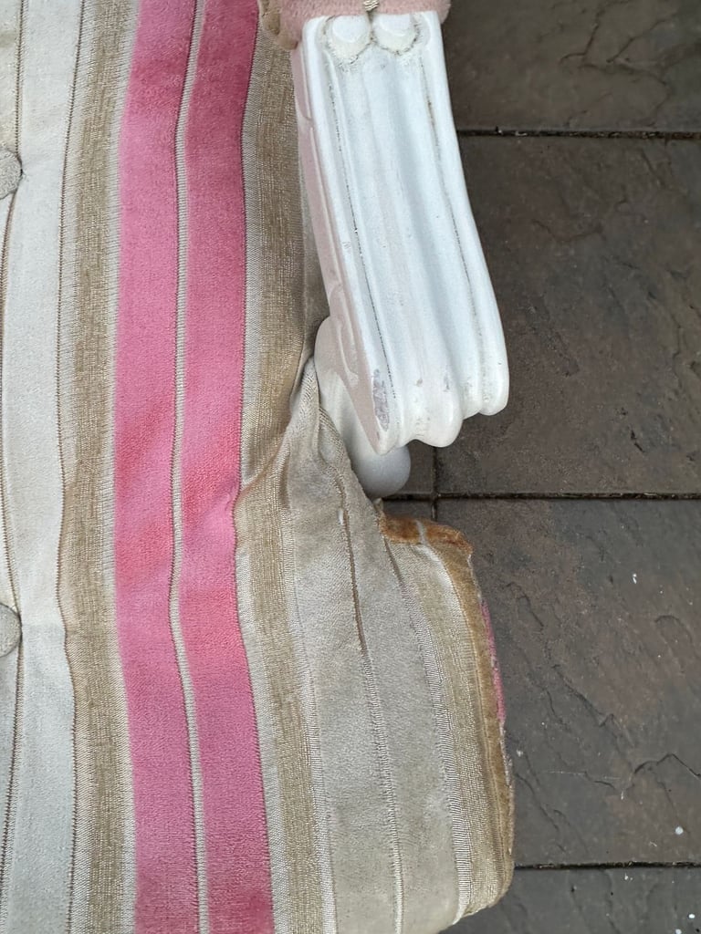 Elegant French Louis XVI Style Fabric Armchair - Great Condition