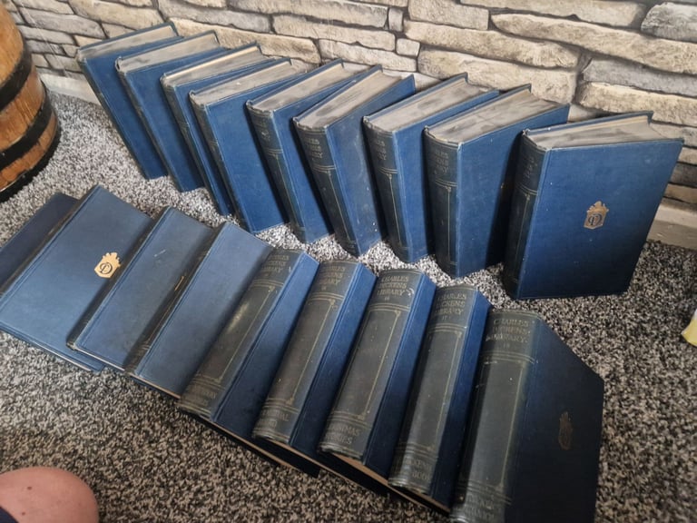 Antique books full set of Charles Dickens library from 1910