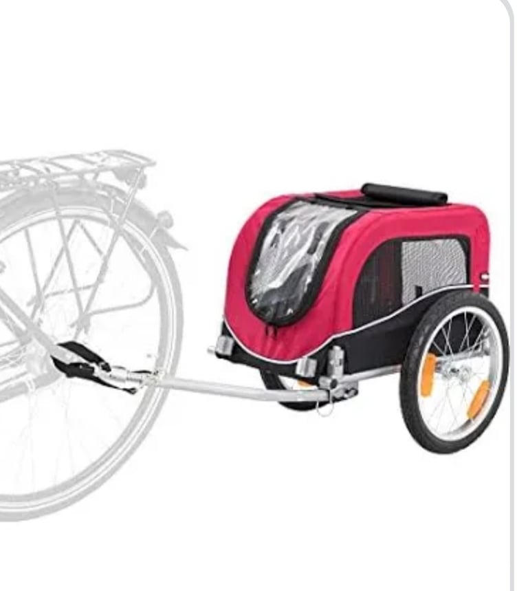 TRIXIE Pet Bike Trailer, Dog Bicycle Trailer, Foldable, Easy to Assemble