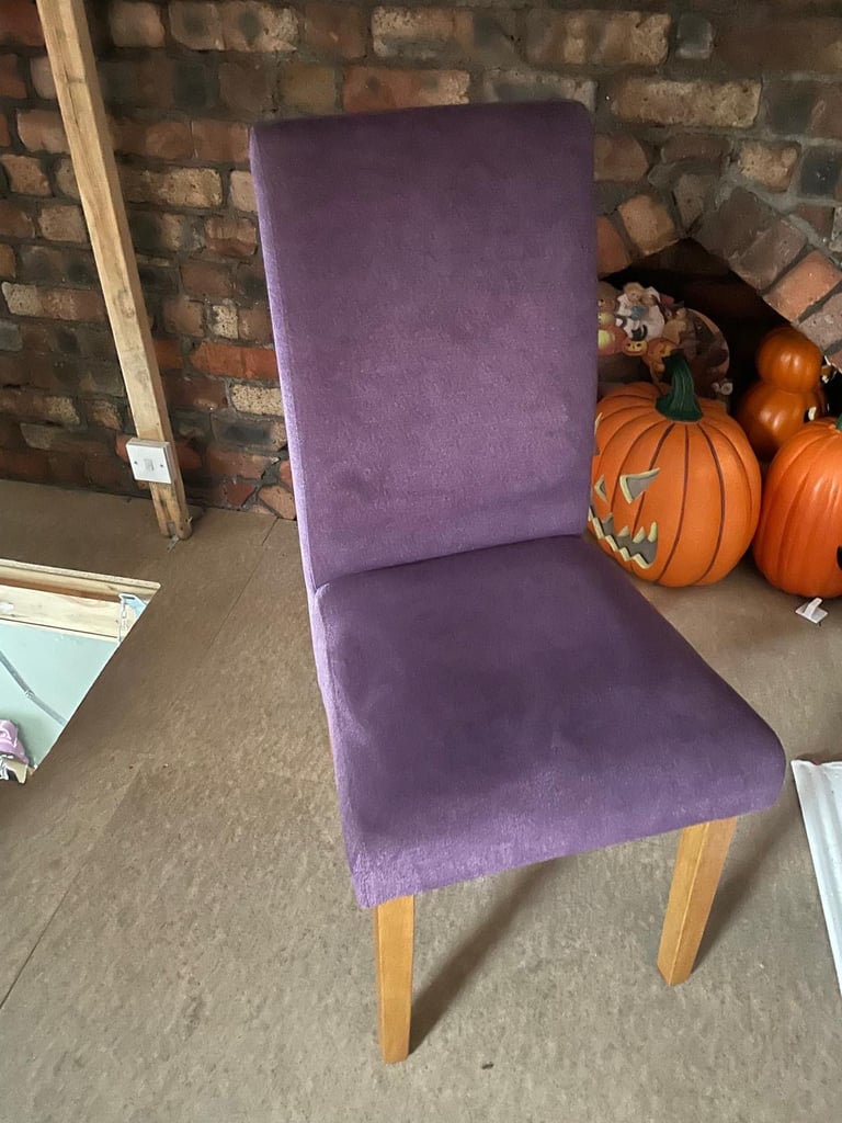 image for 2 x purple dining chairs 