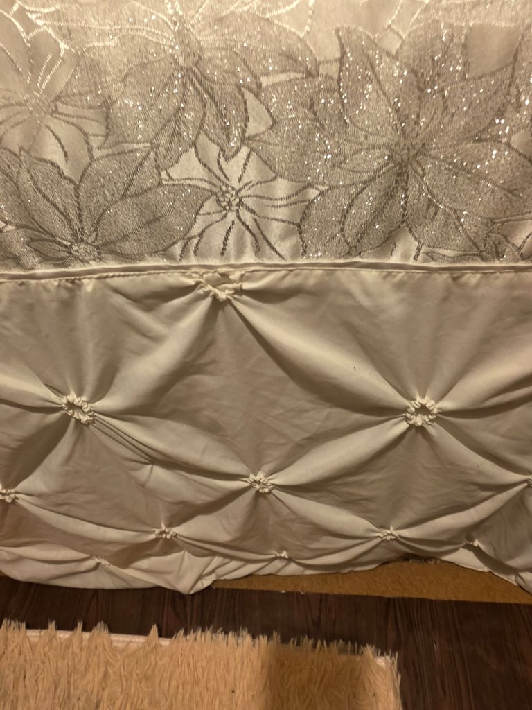 Cream sparkly  duvet set . £30.00 Ono
